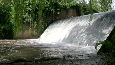 Weir on the River Sid, Sidmouth, Devon Stock Footage 153802509