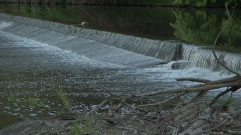 Weir on the River Wear in Durham Stock Footage 246917596