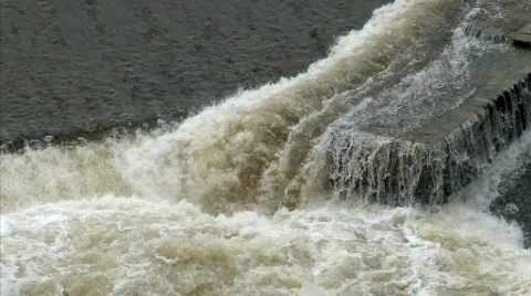 Weir on Vltava river Stock Footage 695030