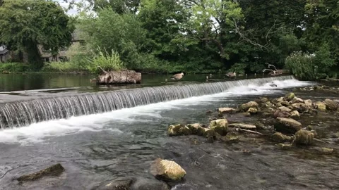 Weir / Waterfall / River scene with small rocks Video stock 136157828