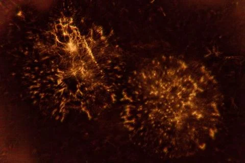 Weird abstract backlit ice patterns on frozen glass with bizarre lines, curve Stock Photos