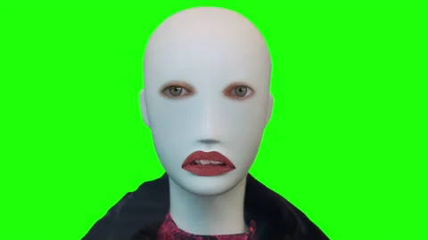 Weird Androgynous Dummy Talking Green Screen Weird Mannequin Background Stock Footage 234641978