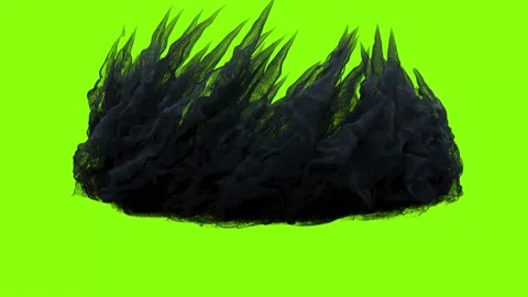 Weird Dark Smoke Particles on a Green Screen Background Stock Footage 239979790
