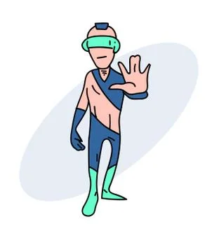 Weird future person Stock Illustration