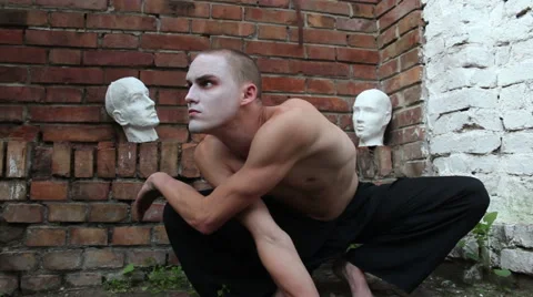 Weird guy / Psychotic behavior Stock Footage 48874614