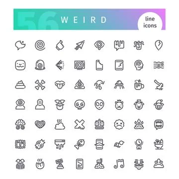 Weird Line Icons Set Stock Illustration