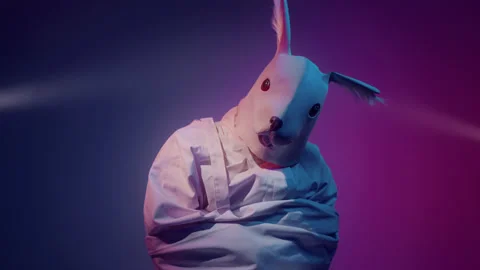 Weird psycho having an attack, shaking. Craziness, mental illness and drugs. Stock Footage 148489407