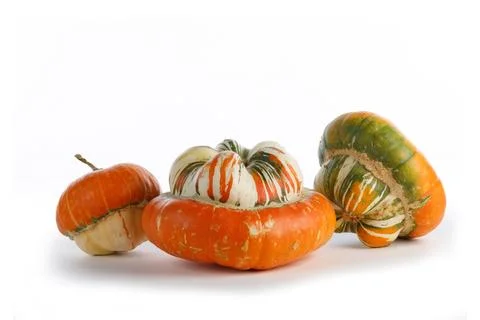 Weird pumpkins isolated on white background Stock Photos