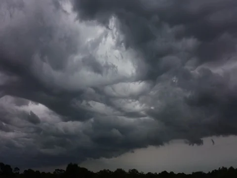 Weird Storm Clouds and Lightning (2160p 25fps) Stock Footage 81097974