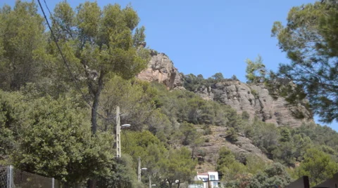 Weirdly Shaped Mountain Rocks Stock Footage 55510844