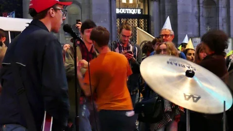 Weirdo dancing during perfomance Stock Footage 120055139