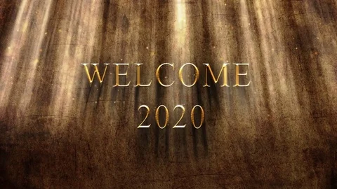 Welcome 2020 as an ancient backround animation Video stock 117677675
