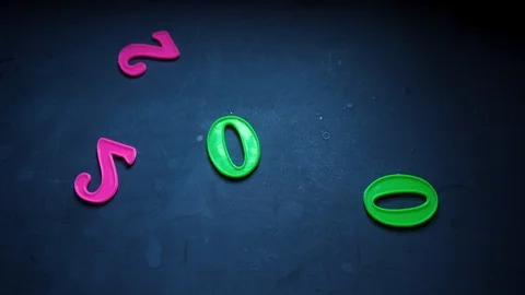 Welcome to 2020 number falling Stock Footage 121835644