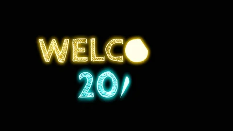 Welcome 2023 in text progress new year wishes on black background Video stock 222940611