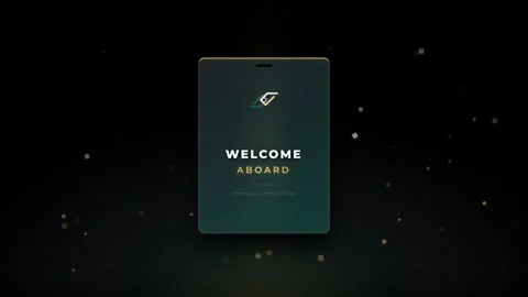 Welcome aboard card design for corporate presentations and events Stock Footage 344584773