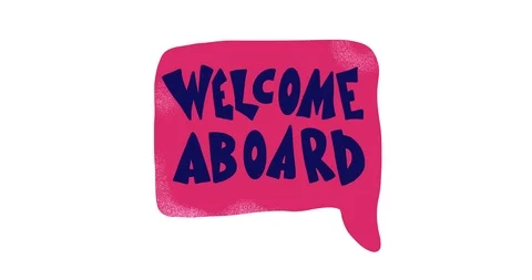 Welcome aboard speech bubble isolated Stock Footage 113054098