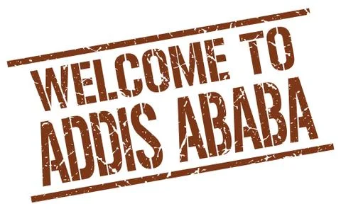 Welcome to Addis Ababa stamp Stock Illustration
