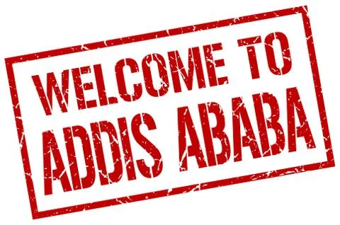 Welcome to Addis Ababa stamp Stock Illustration