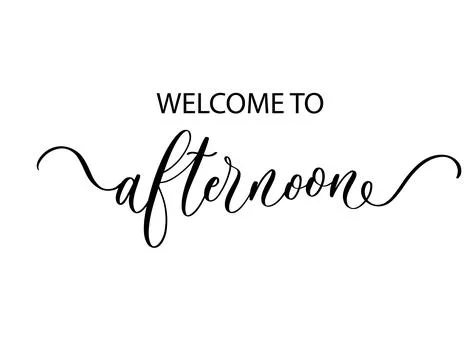 Welcome to Afternoon Decorative Cursive Typography Illustration Stock Illustration