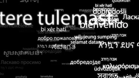 Welcome in all world languages tag cloud Stock Footage 117368745
