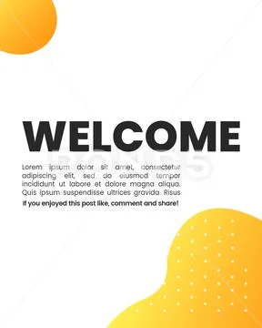 Welcome and text social media yellow template PSD Template