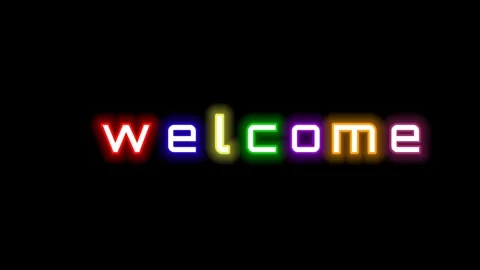 Welcome animated text with colorful lights. Stock Footage 277168335