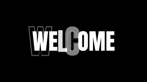Welcome animation Echo Text on black background Stock Footage 311055114