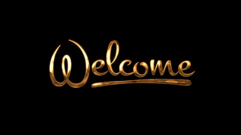 Welcome Animation Handwritten Animated Text in Gold Color Stock Footage 280490421