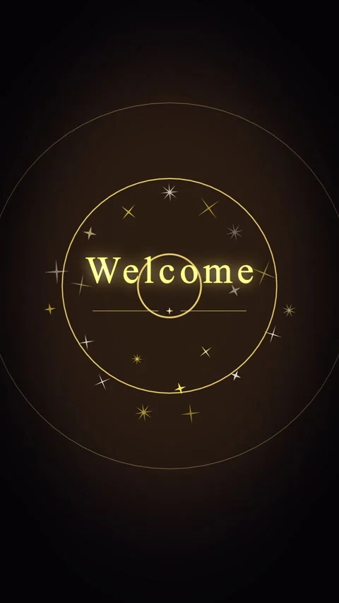 Welcome animation loop with golden particles and glowing circle design Vídeo Stock 346649986