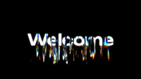 Welcome animation Text on black background Stock Footage 311061076