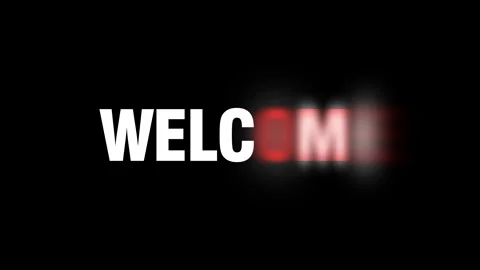 Welcome animation Text on black background. Tech style words Stock Footage 311061333