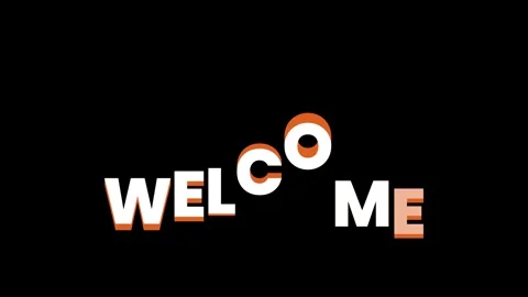 Welcome animation Text on black background. Tech style words Stock Footage 311061334