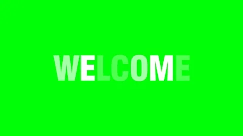Welcome animation Text on green background. Tech style words Stock Footage 311061293