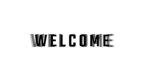 Welcome animation Text on white background Stock Footage 311055463