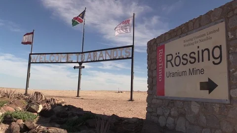 Welcome to Arandis, Namibia - Rossing Uranium Mine Stock Footage 79913574