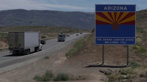 Welcome to Arizona Sign Stock Footage 84119035