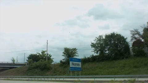 Welcome To Arkansas Sign Video stock 79773853