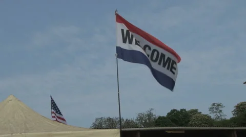 Welcome avec am flags Stock Footage 6579586
