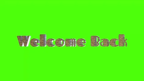 Welcome Back 3D Text Animation on Green Screen Video stock 330919725