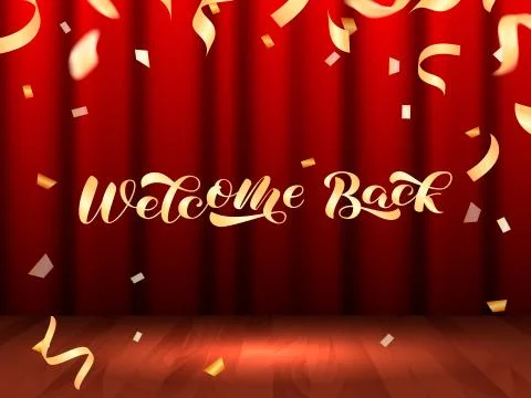 Welcome back brush lettering. Vector stock illustration for card Stock Illustration