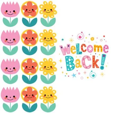 Welcome back card Illustrazione stock