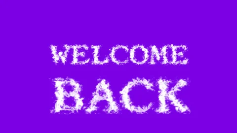 Welcome Back cloud text effect violet isolated background Stock Footage 139607357