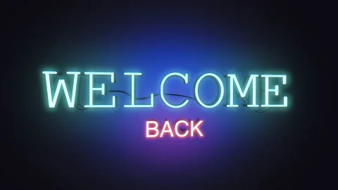 Welcome Back Neon Stock-Footage 143117759