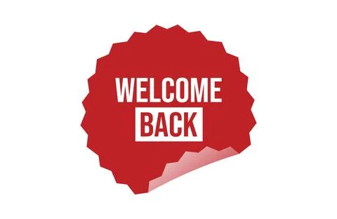 Welcome back red ribbon label banner. Stock Illustration