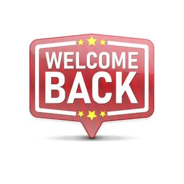 Welcome back red speech bubble isolated icon Stock Illustration