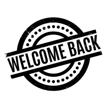 Welcome Back rubber stamp Illustrazione stock