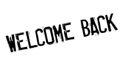 Welcome Back rubber stamp Illustrazione stock