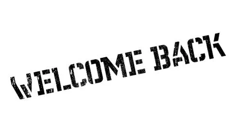 Welcome Back rubber stamp Illustrazione stock