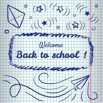 Welcome Back To School Background. 스톡 일러스트