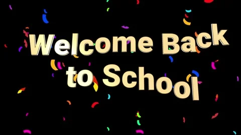 Welcome back to school celebration banner with gold glitter text. Festive 스톡 동영상 340250619